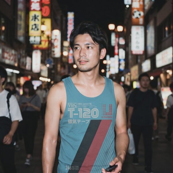 Person wearing VHS Cassette V33 Tank Top